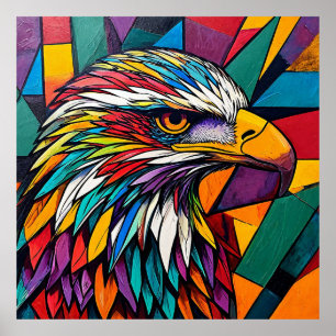Póster Pintura de águila colorida