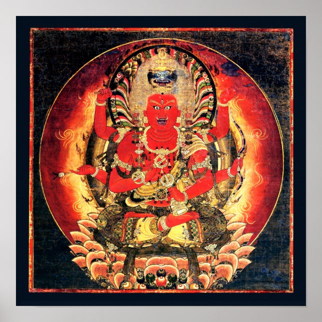 Póster Pintura de Aizen Myoo, budista del siglo XIV (Frente)