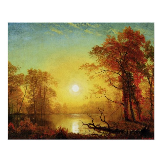 Póster pintura de Albert Bierstadt, Amanecer, (Anverso)