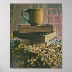 Póster Pintura de amante de la biblioteca