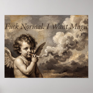 Póster Pintura de Ángel Querubín Fumando