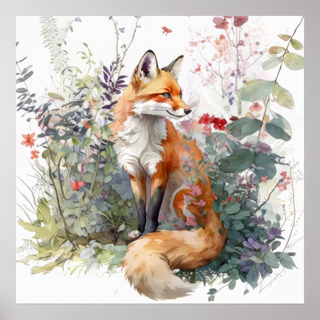 Póster Pintura de animales de Fox Portrait (Frente)