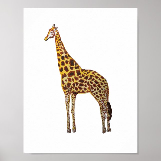 Póster Pintura de animales de jirafa Safari (Frente)