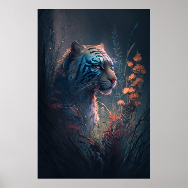 Póster Pintura de animales de tigre al aire libre (Frente)