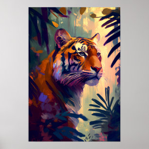 Póster Pintura de animales de tigre al aire libre