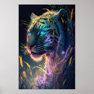Póster Pintura de animales de tigre al aire libre