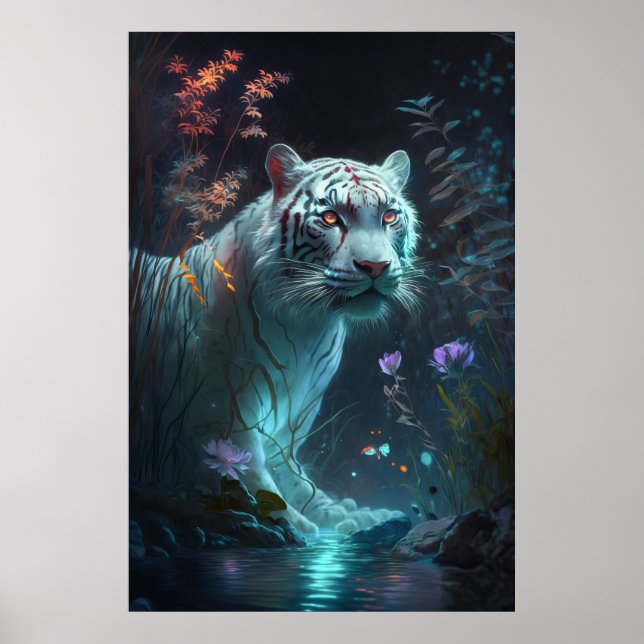 Póster Pintura de animales de tigre al aire libre (Frente)