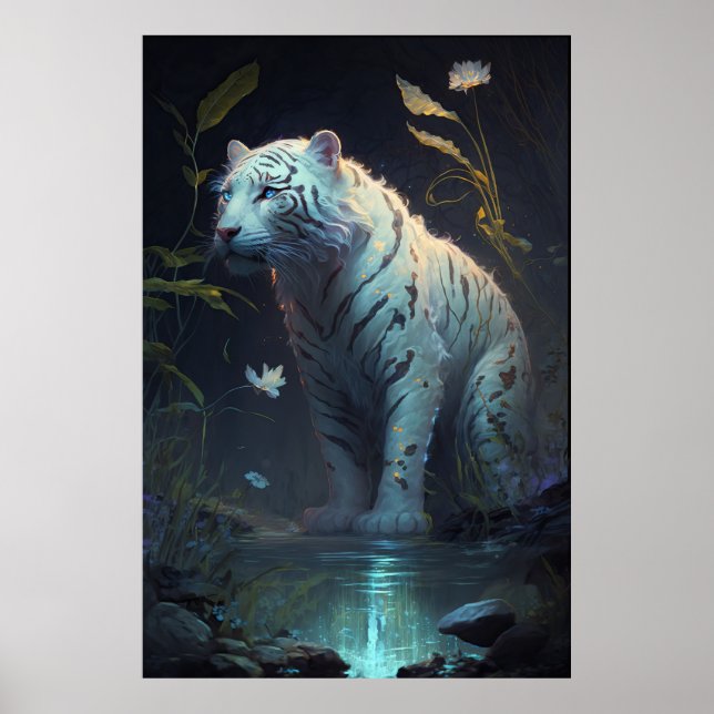 Póster Pintura de animales de tigre al aire libre (Frente)
