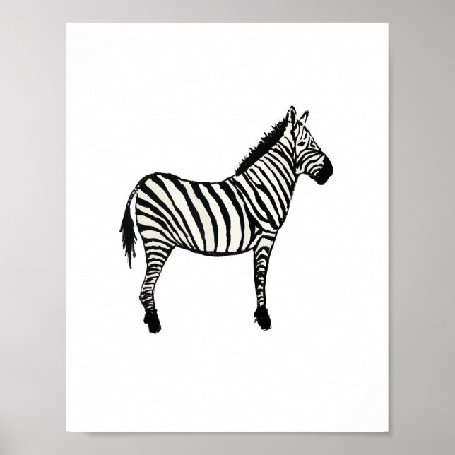Póster Pintura de animales de Zebra Safari (Frente)
