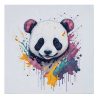 Pintura de arte Panda Splash