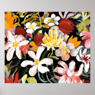 Póster Pintura de August Macke, Alfombra de Flores