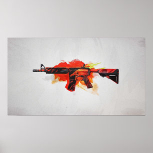 Póster Pintura de Auriculares de CSGO M4A4