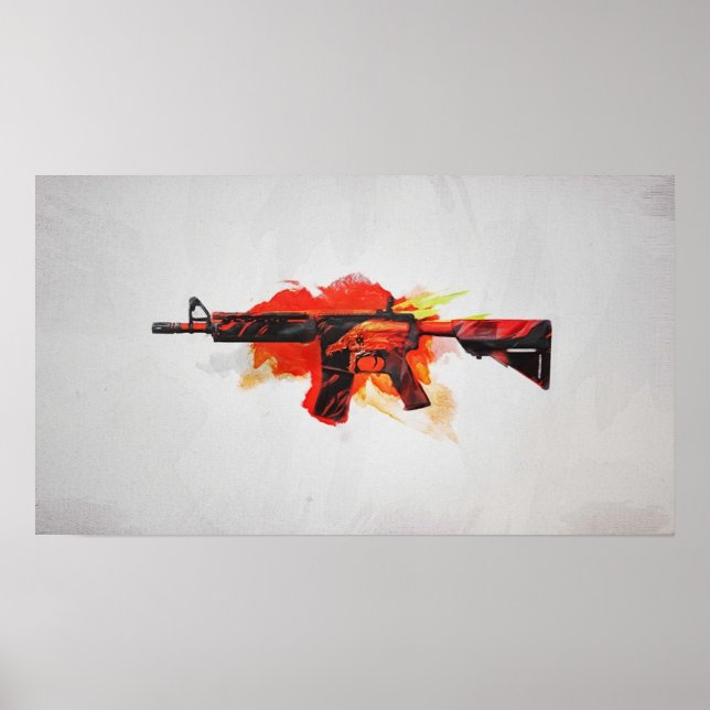 Póster Pintura de Auriculares de CSGO M4A4 (Frente)
