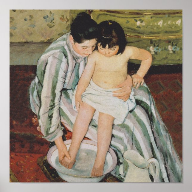 Póster Pintura de baño de Mary Cassatt (Frente)