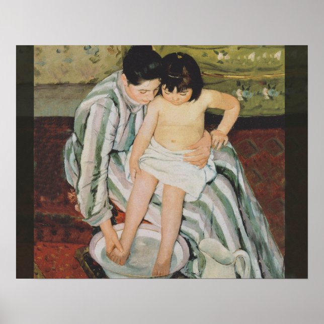 Póster Pintura de baño de Mary Cassatt (Frente)