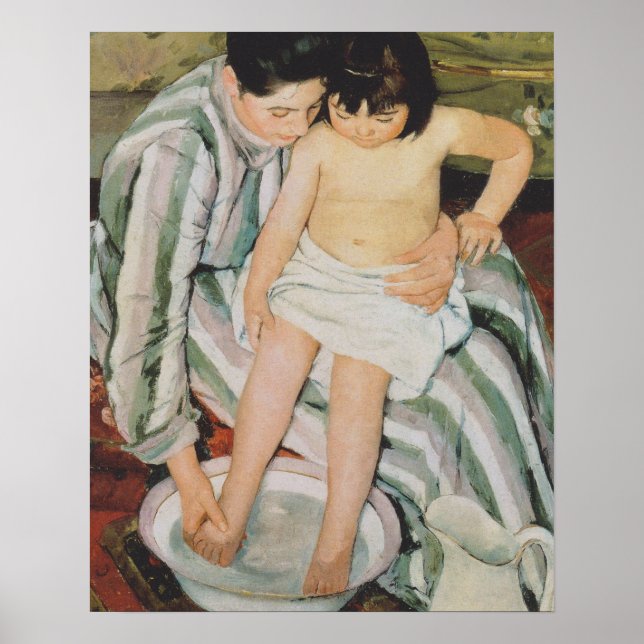 Póster Pintura de baño de Mary Cassatt (Frente)