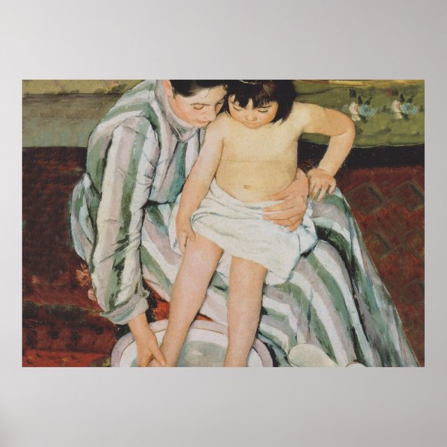 Póster Pintura de baño de Mary Cassatt (Frente)