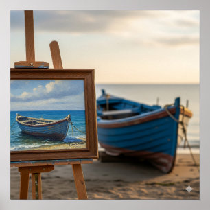 Póster Pintura de barca pequeña