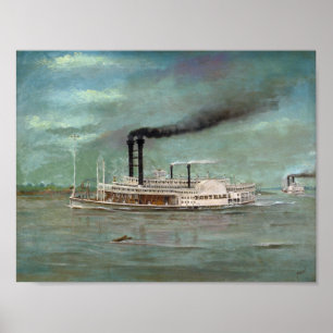 Póster Pintura de barco de vapor Robert E. Lee