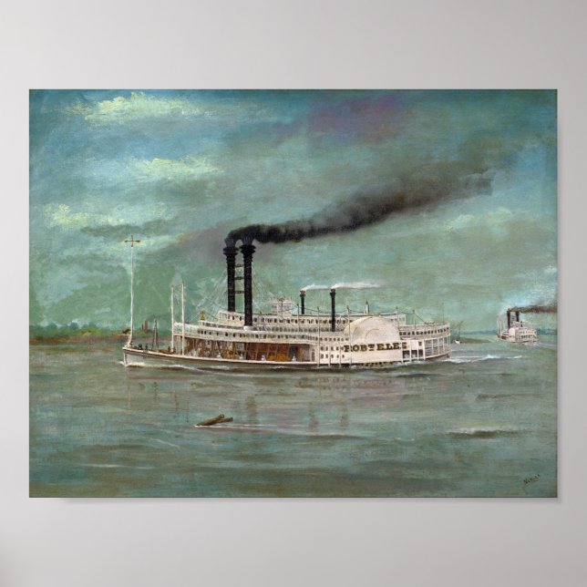 Póster Pintura de barco de vapor Robert E. Lee (Frente)