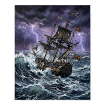Pintura de barco galeón dramático tormentoso océan