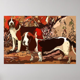 Póster Pintura de Beagles como Poster