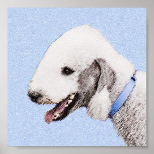 Póster Pintura de Bedlington Terrier - Original Perro Art