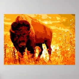 Póster Pintura de Bison Buffalo
