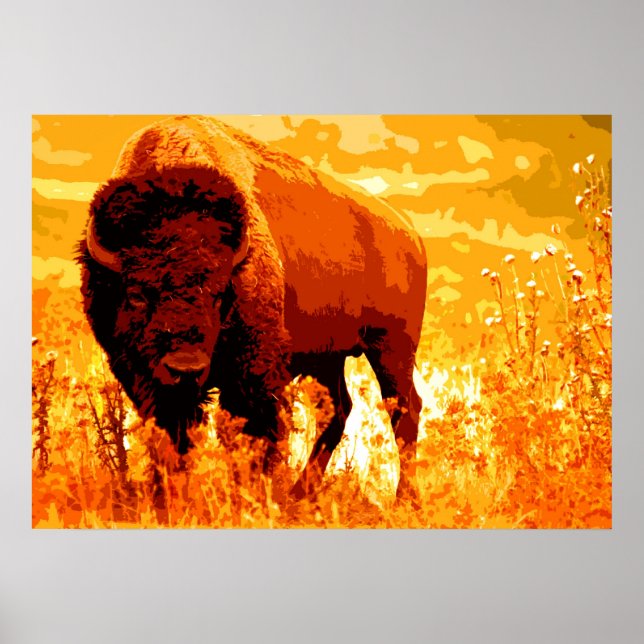 Póster Pintura de Bison Buffalo (Frente)