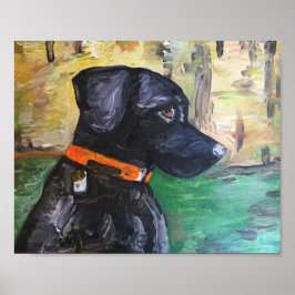 Póster Pintura de Black Lab