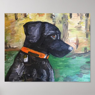 Póster Pintura de Black Lab