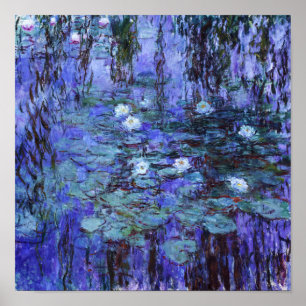 Póster Pintura de Blue Water Lilies de Claude Monet