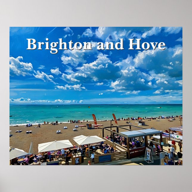 Póster Pintura de Brighton y Hove Beach (Frente)