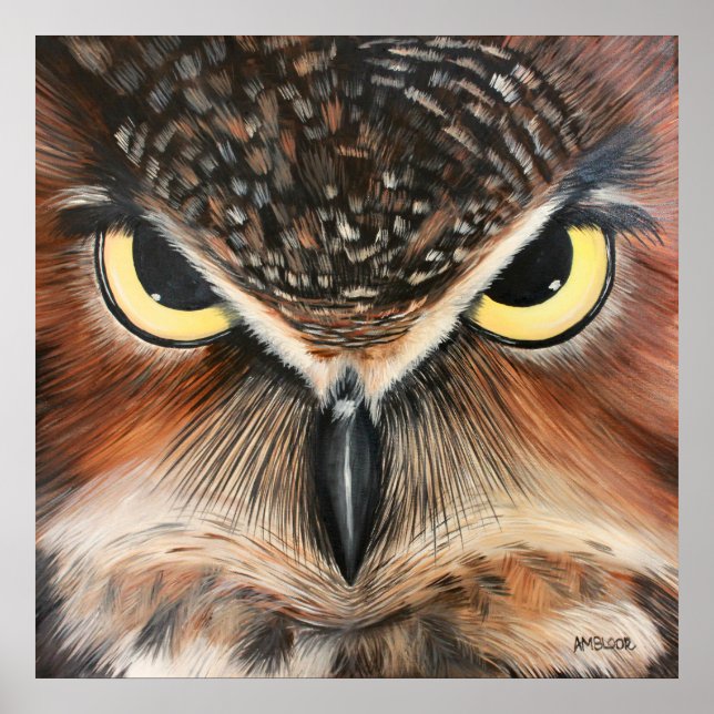 Póster Pintura de búho (Frente)