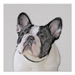Póster Pintura de Bulldog Francés (Pied Atigrado) - Arte