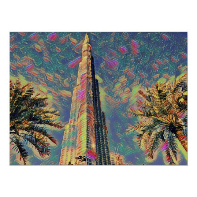 Póster Pintura de Burj Khalifa (Anverso)