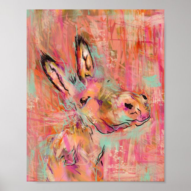 Póster pintura de burro (Frente)