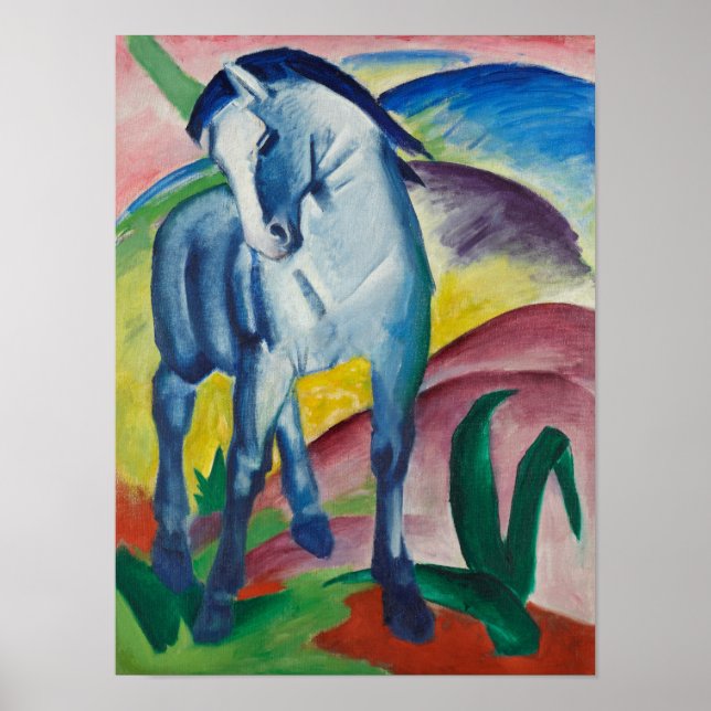 Póster Pintura de caballo azul de Franz Marc (Frente)