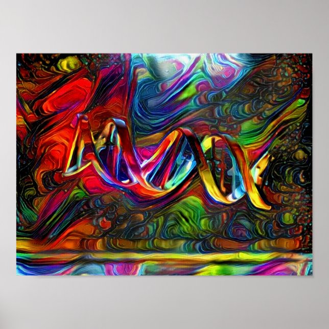 Póster Pintura de cadena de ADN (Frente)