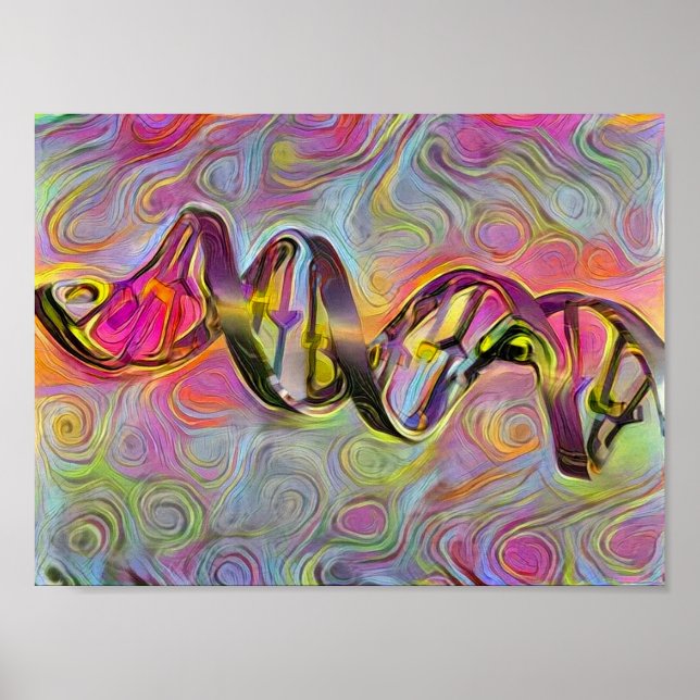 Póster Pintura de cadena de ADN (Frente)