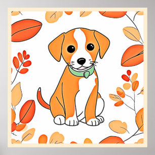Póster Pintura de caída de cachorro