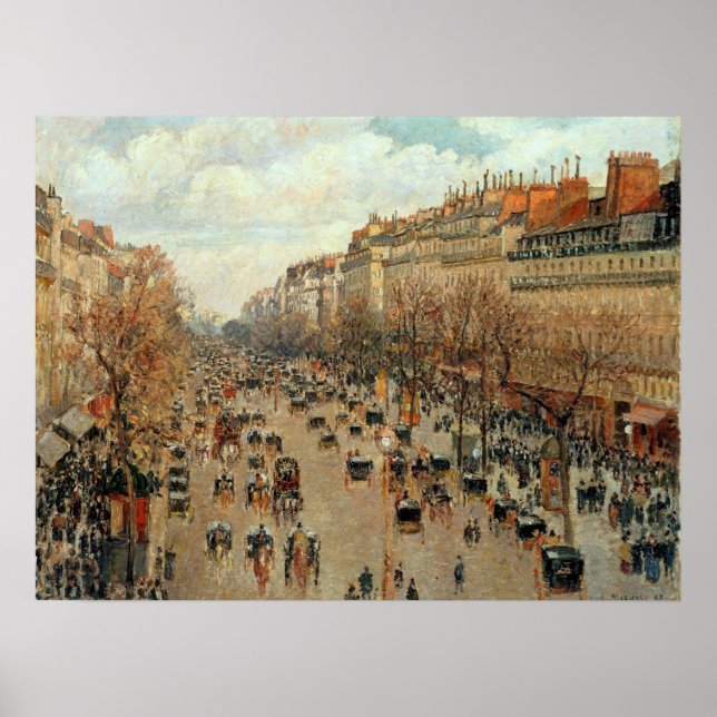 Póster Pintura de Camille Pissarro Boulevard Montmartre (Frente)