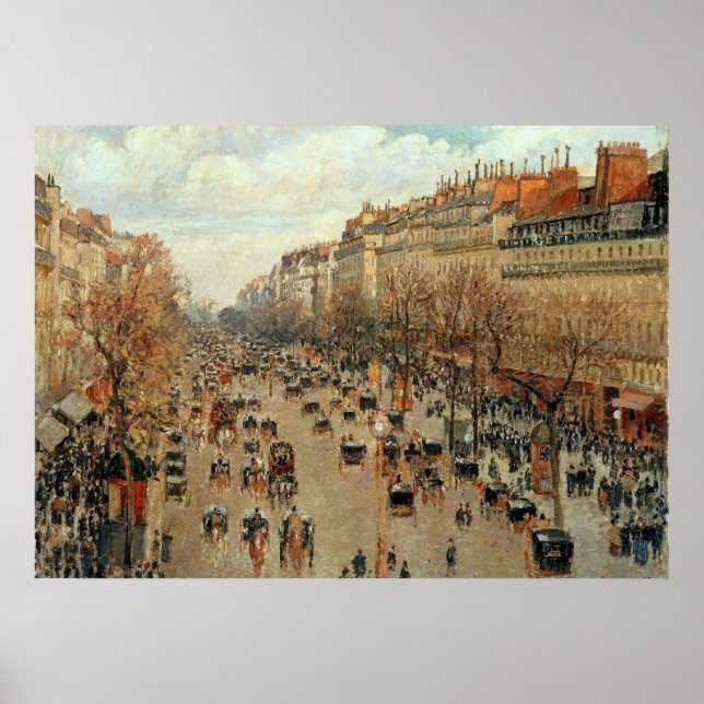 Póster Pintura de Camille Pissarro Boulevard Montmartre (Frente)