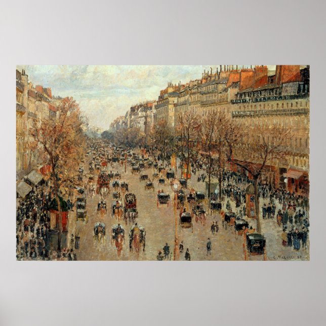 Póster Pintura de Camille Pissarro Boulevard Montmartre (Frente)