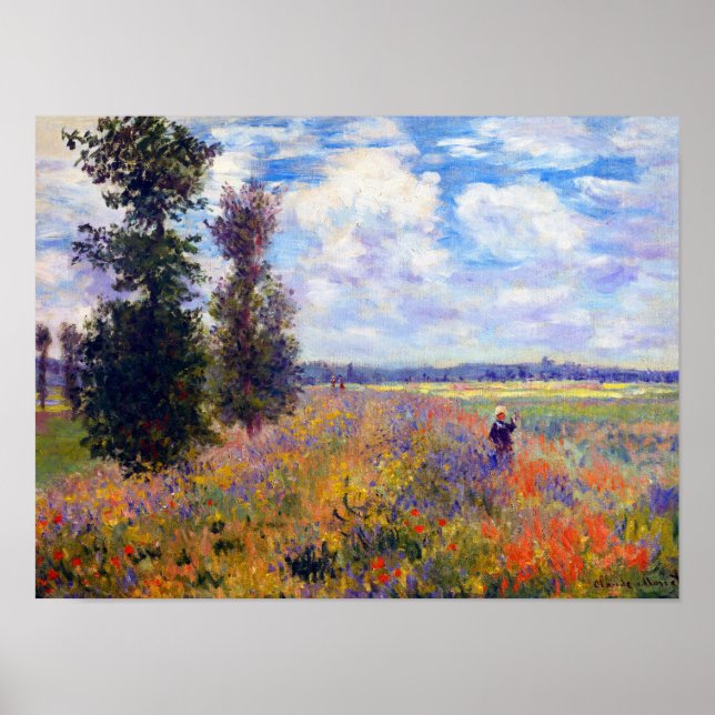 Póster Pintura de campo de adormidera de Claude Monet (18 (Frente)