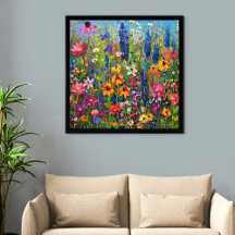 Pintura de campo de flores silvestres