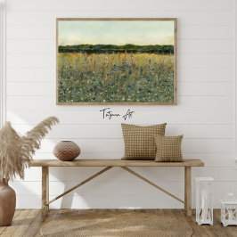 Póster Pintura de campo de flores silvestres de pradera