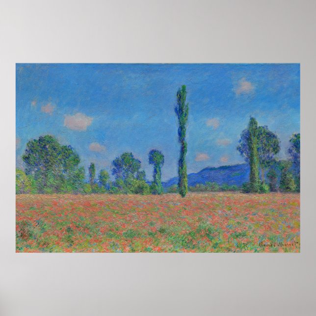 Póster Pintura de campo de la amapola (Frente)