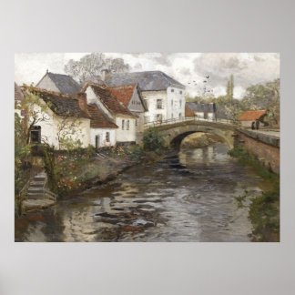 Póster Pintura de campo inglesa, paisaje vintage