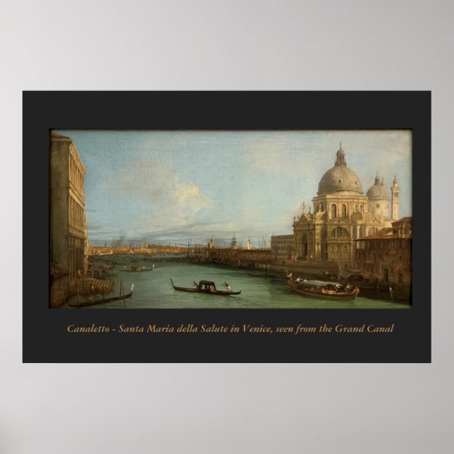 Póster Pintura de Canaletto - Venecia, Gran Canal (Frente)